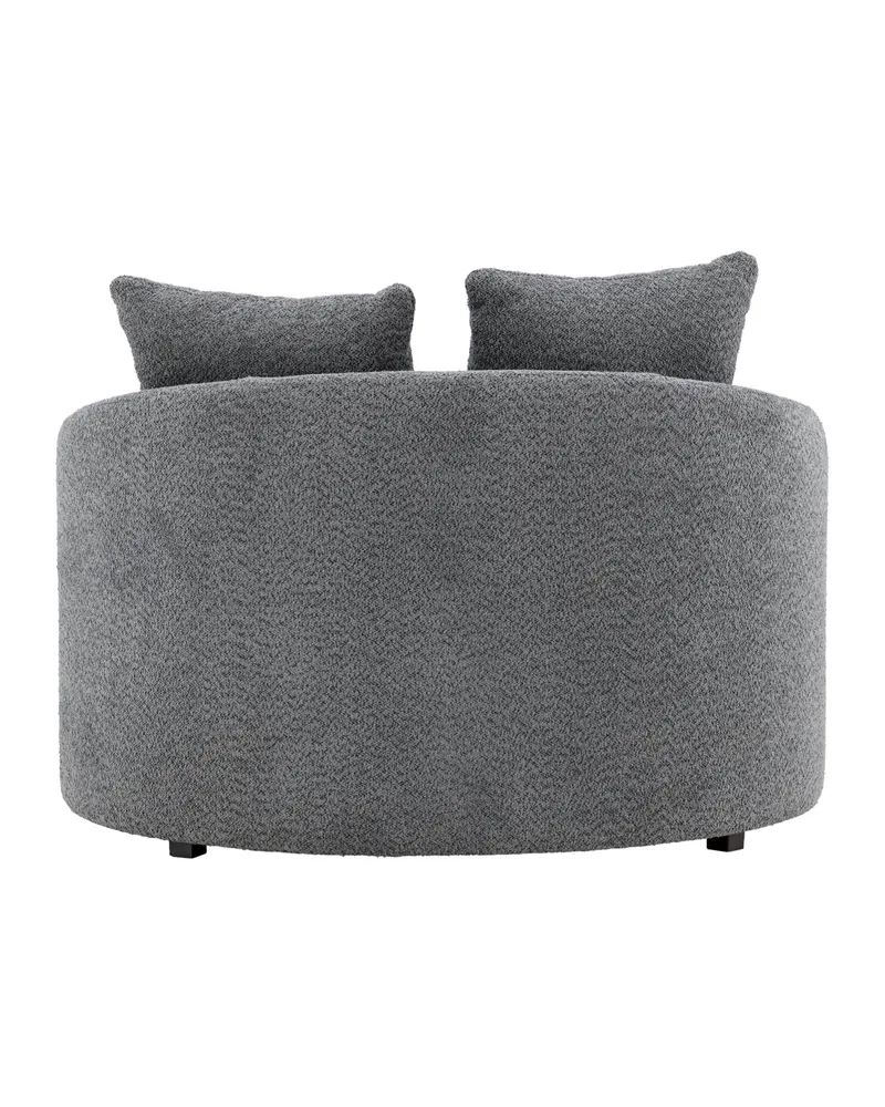Kelso rundes Sofa mit Ø 120 cm in Grau, Gestell Schwarz, Ansicht 5