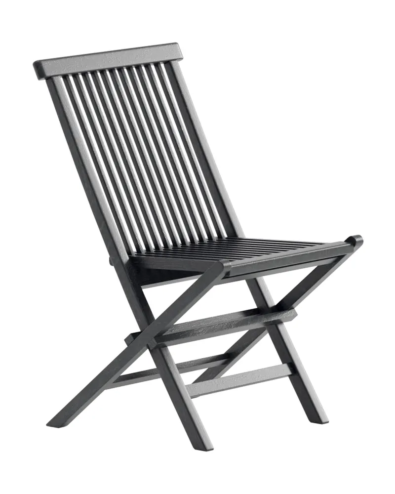 Kenya Gartenstühle aus Teak im 2er-Set in Schwarz, Ansicht 1