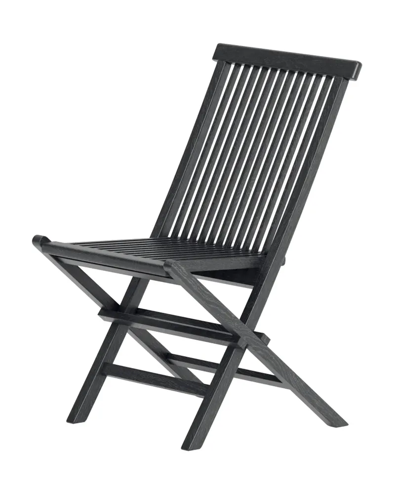Kenya Gartenstühle aus Teak im 2er-Set in Schwarz, Ansicht 3