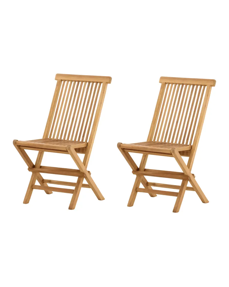 Kenya Gartenstühle aus Teak im 2er-Set in Natur, Ansicht 5