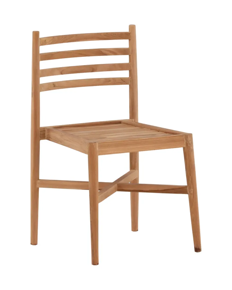 Kenya Gartenstuhl aus Teak mit Querleisten in der Lehne, Ansicht 2