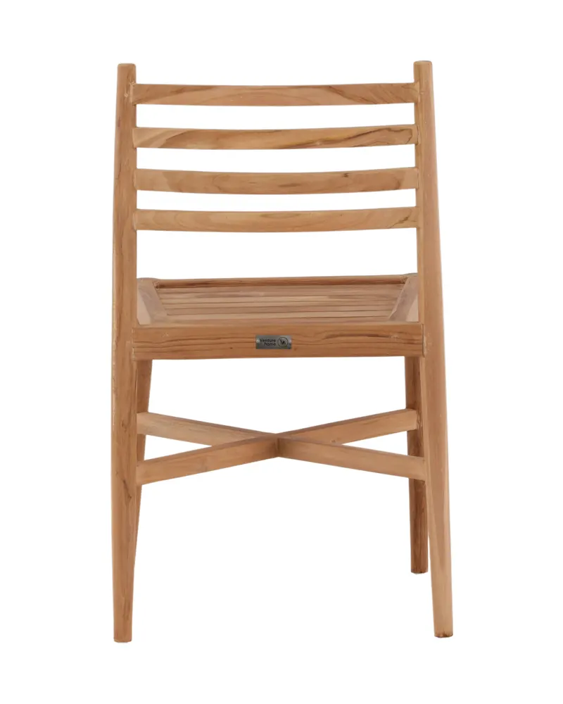 Kenya Gartenstuhl aus Teak mit Querleisten in der Lehne, Ansicht 3