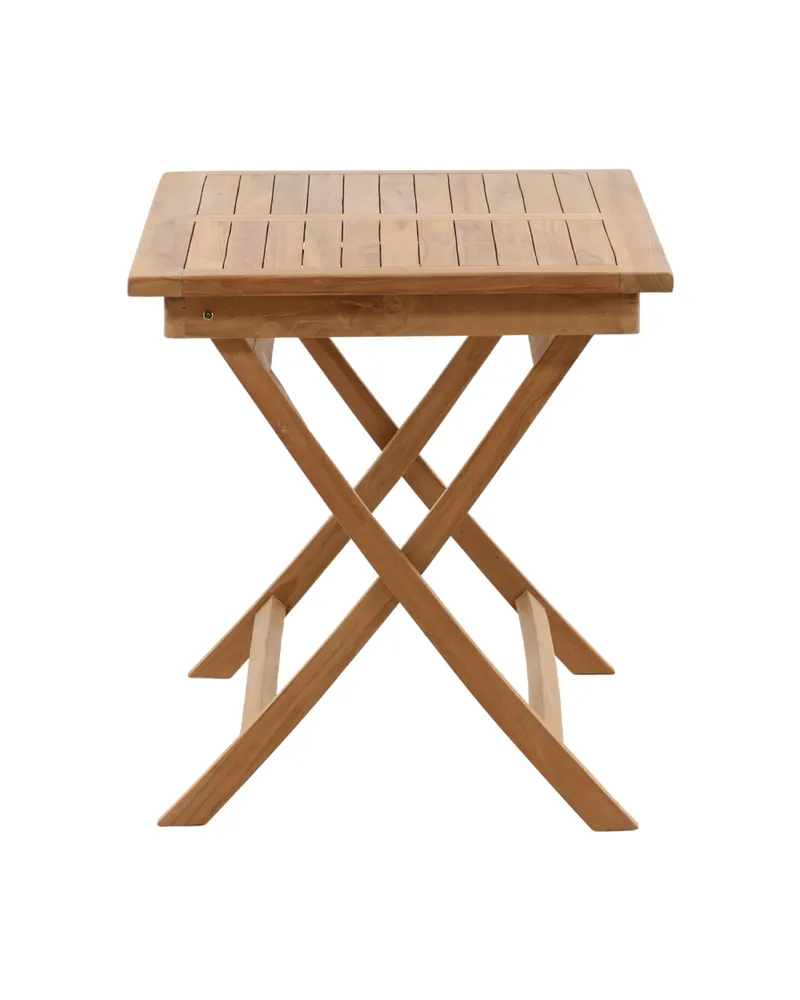 Kenya rechteckiger Gartentisch aus Teak in 120 × 70 cm, Natur, Ansicht 4