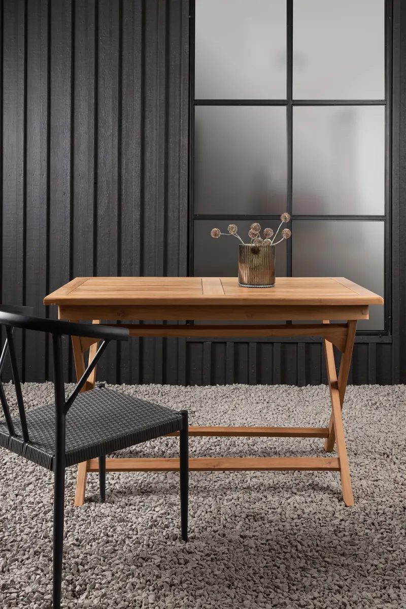 Kenya rechteckiger Gartentisch aus Teak in 120 × 70 cm, Natur, im Wohnraum, Ansicht 1