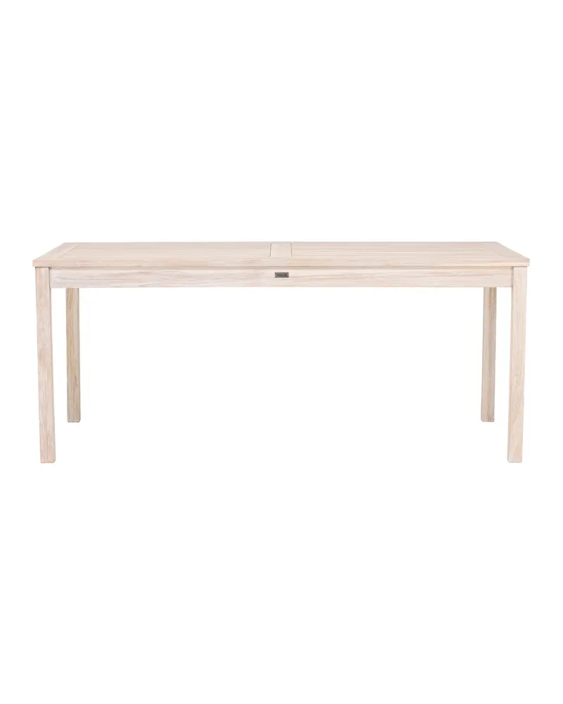 Kenya rechteckiger Gartentisch aus Teak in 180 × 90 cm, Whitewash, Ansicht 1