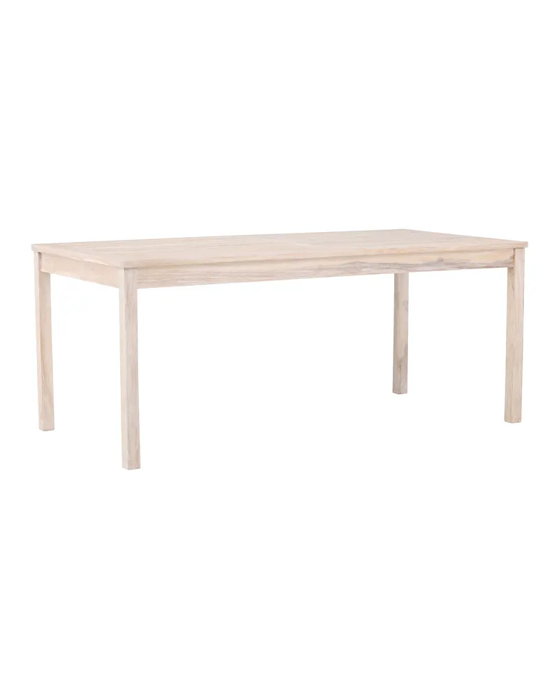 Kenya rechteckiger Gartentisch aus Teak in 180 × 90 cm, Whitewash, Ansicht 8
