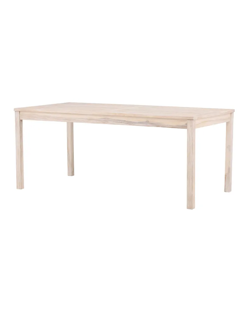 Kenya rechteckiger Gartentisch aus Teak in 180 × 90 cm, Whitewash, Ansicht 10