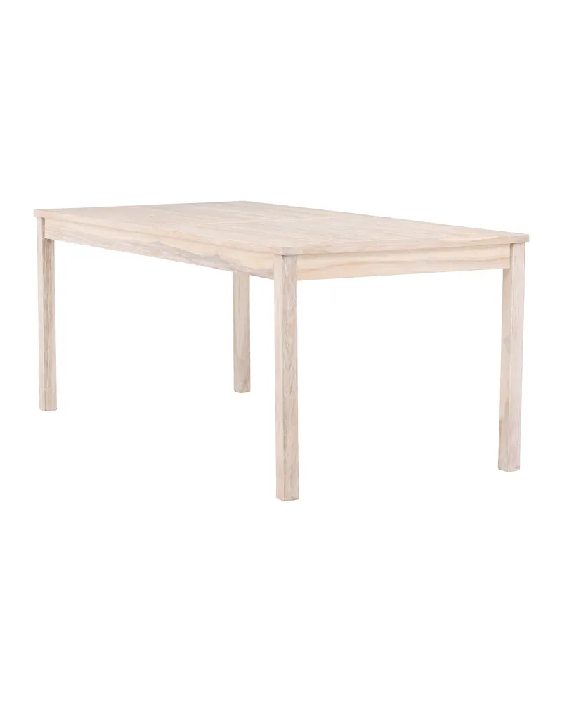 Kenya rechteckiger Gartentisch aus Teak in 180 × 90 cm, Whitewash, Ansicht 11