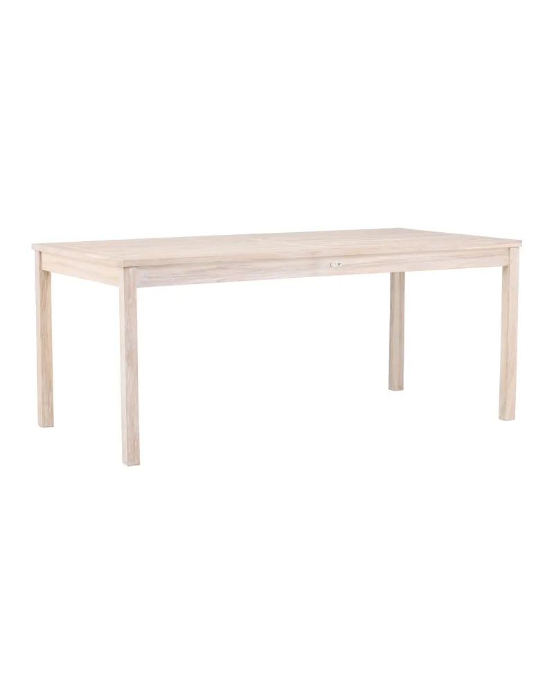 Kenya rechteckiger Gartentisch aus Teak in 180 × 90 cm, Whitewash, Ansicht 12