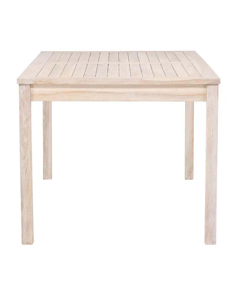 Kenya rechteckiger Gartentisch aus Teak in 180 × 90 cm, Whitewash, Ansicht 4