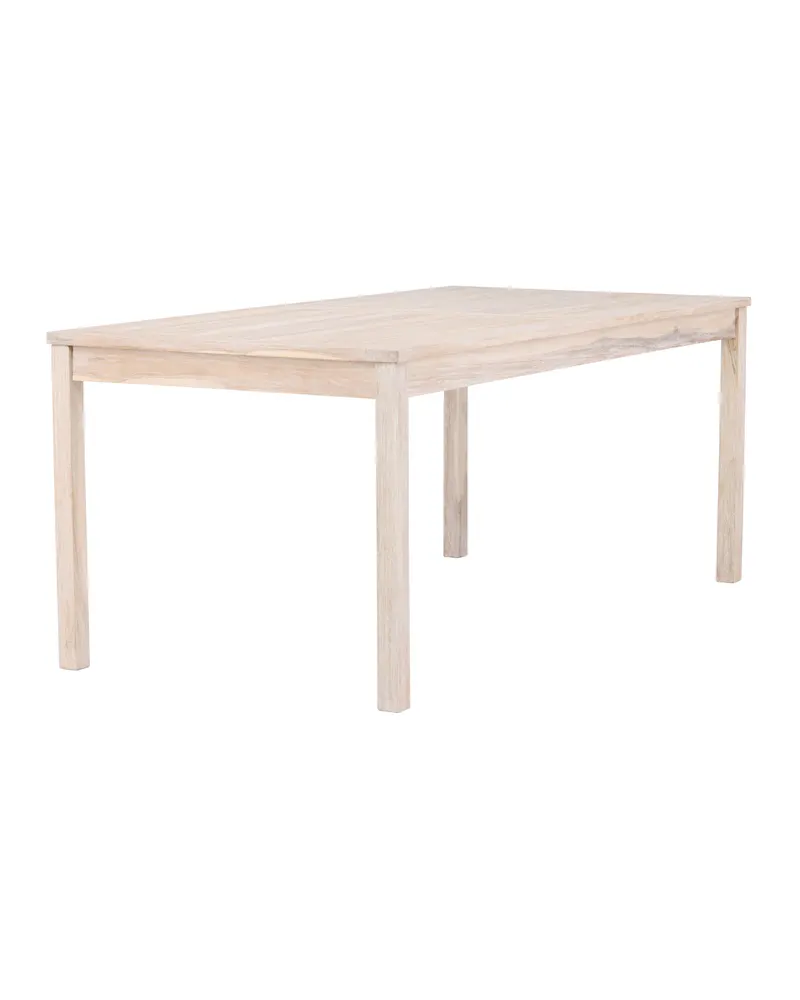 Kenya rechteckiger Gartentisch aus Teak in 180 × 90 cm, Whitewash, Ansicht 7