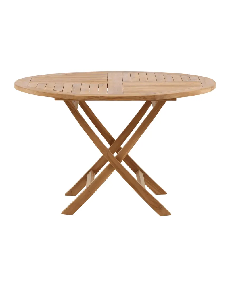 Kenya runder klappbarer Gartentisch aus Teak in Natur, Ansicht 1