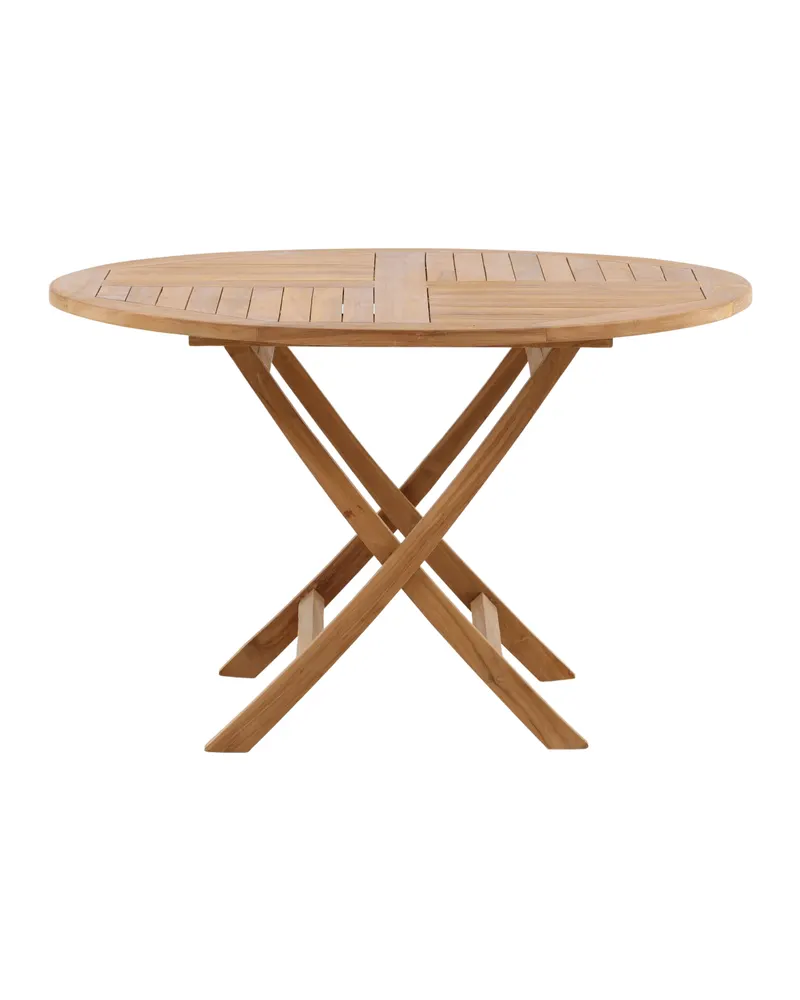 Kenya runder klappbarer Gartentisch aus Teak in Natur, Ansicht 7