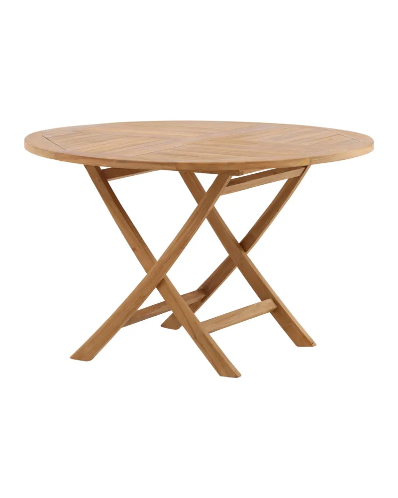 Kenya runder klappbarer Gartentisch aus Teak in Natur, Ansicht 8