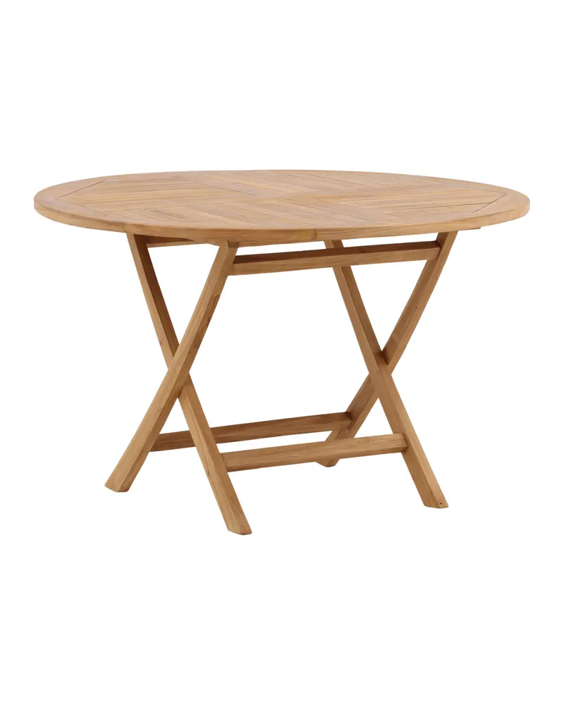 Kenya runder klappbarer Gartentisch aus Teak in Natur, Ansicht 9