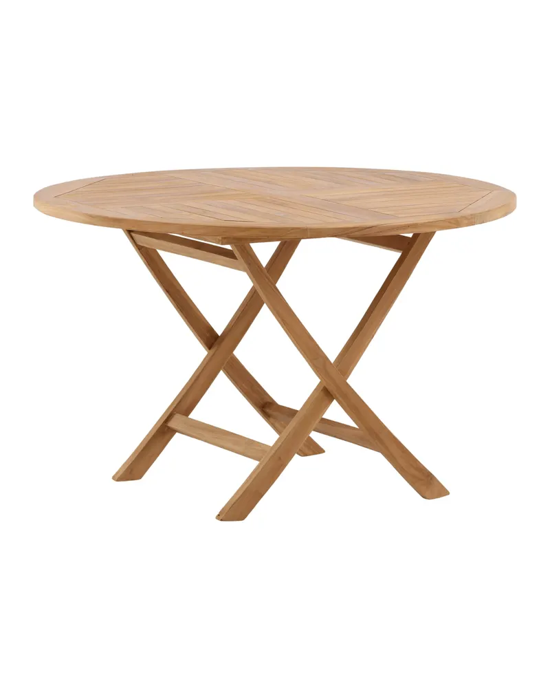 Kenya runder klappbarer Gartentisch aus Teak in Natur, Ansicht 12