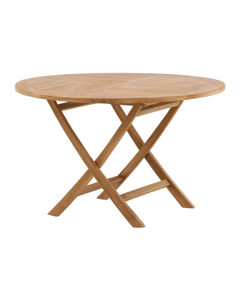 Kenya runder klappbarer Gartentisch aus Teak in Natur, Ansicht 2