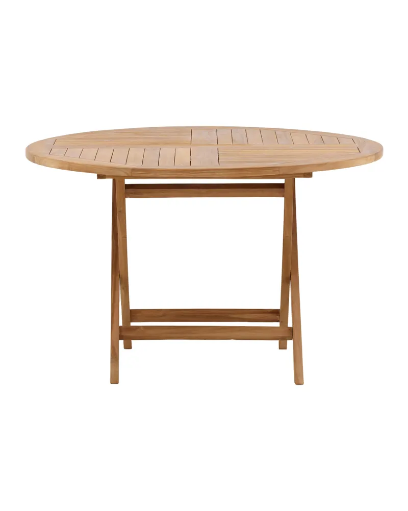 Kenya runder klappbarer Gartentisch aus Teak in Natur, Ansicht 4