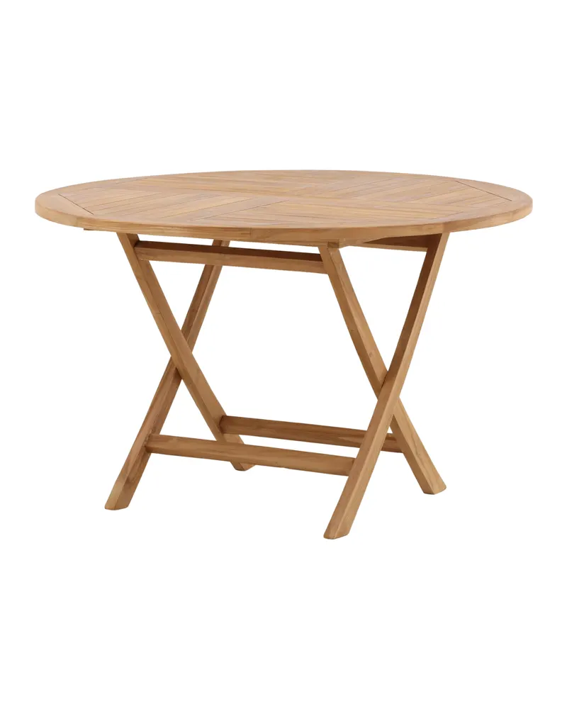 Kenya runder klappbarer Gartentisch aus Teak in Natur, Ansicht 5