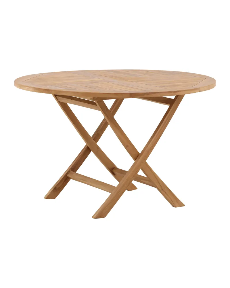 Kenya runder klappbarer Gartentisch aus Teak in Natur, Ansicht 6
