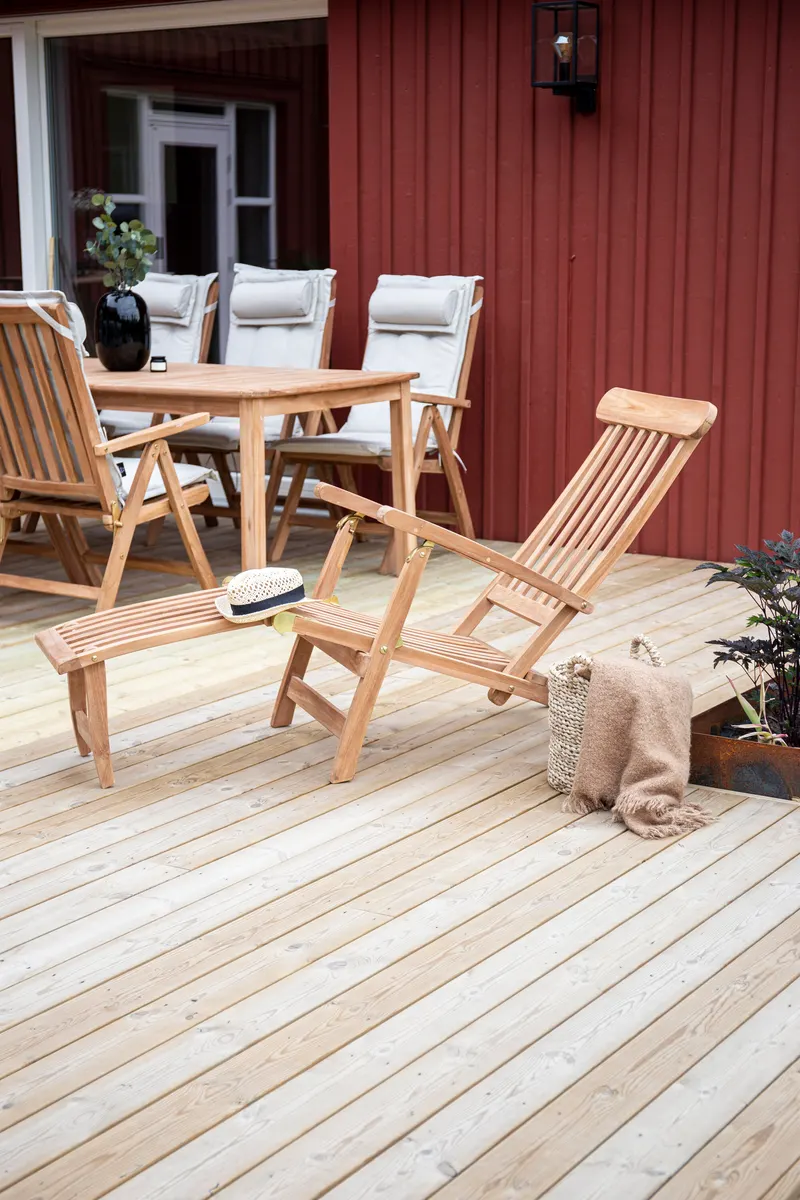 Kenya Sonnenliege aus Teak, im Wohnraum, Ansicht 8