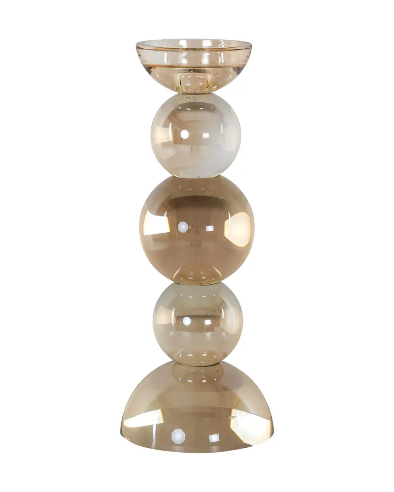 Kerzenständer Emie aus Glas in Braun