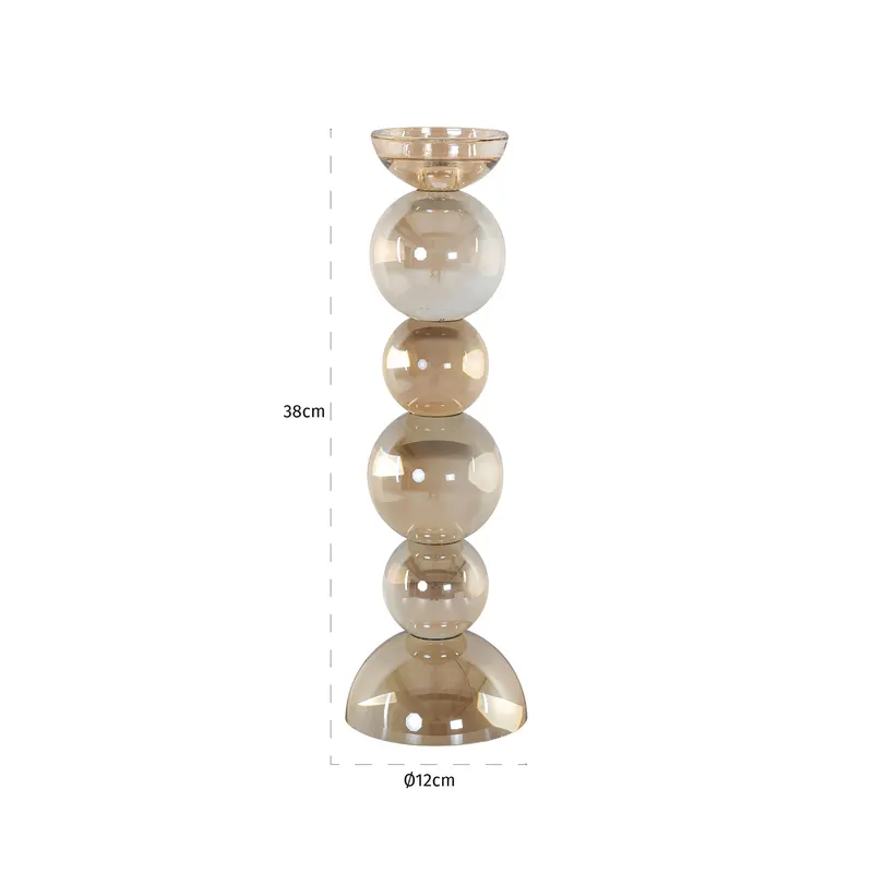 Kerzenständer Emie, Braun, groß von Richmond Interiors, Maßzeichnung 24