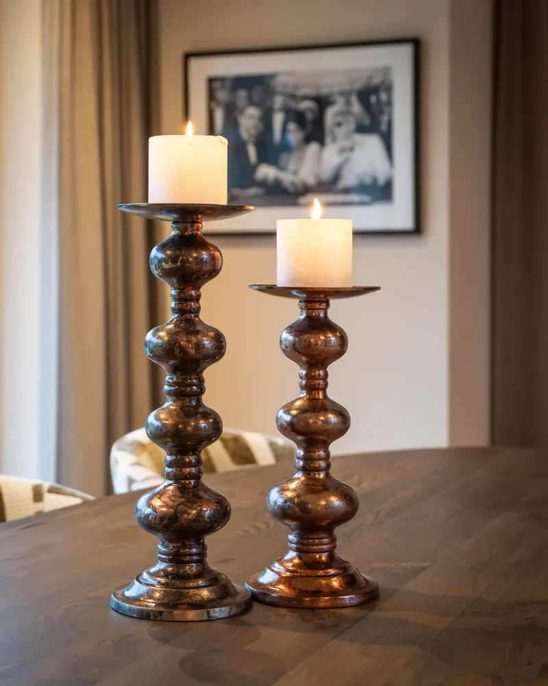 Kerzenständer Joya groß, kupferfarben von Richmond Interiors, Wohnbeispiel 4, im Wohnraum