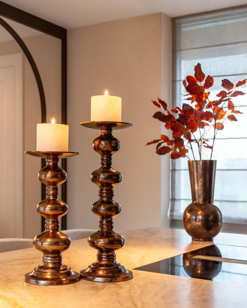 Vase Jolise groß, kupferfarben von Richmond Interiors, Wohnbeispiel 8, im Wohnraum