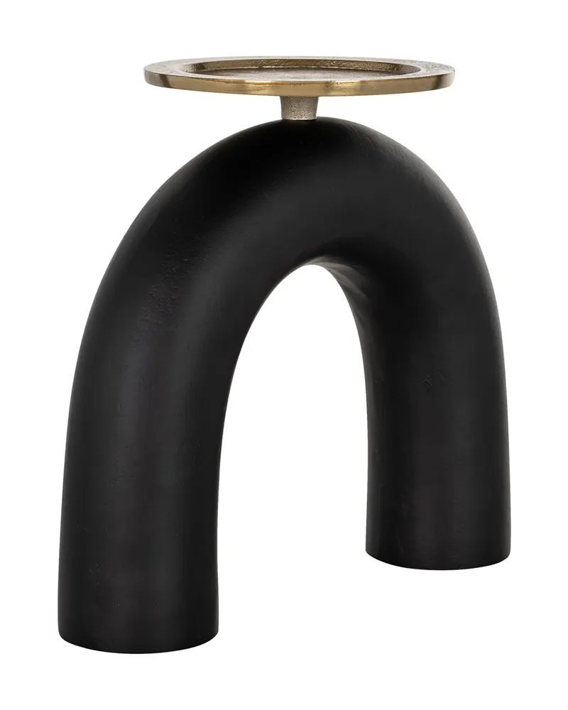 Kerzenständer Livi, Schwarz/Goldfarben, groß von Richmond Interiors, Produktansicht 2