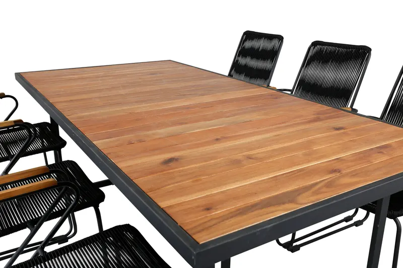 Khung & Bois Gartenmöbel-Set mit Akazientisch und 6 Stühlen in Schwarz, Ansicht 3
