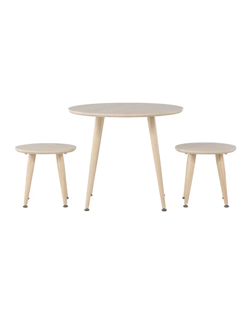 Kids runder Kindertisch Ø 60 cm mit zwei Hockern, FSC®-zertifiziert