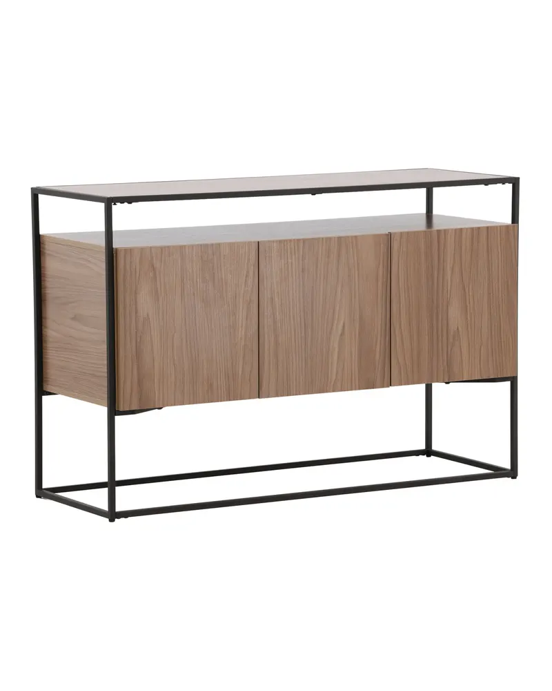 Kingsport Sideboard mit Stahlrahmen in Walnuss, Gestell Schwarz, Ansicht 2