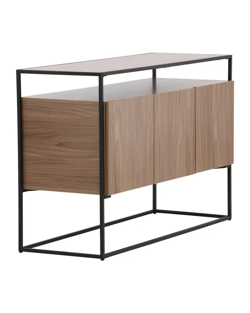 Kingsport Sideboard mit Stahlrahmen in Walnuss, Gestell Schwarz, Ansicht 3