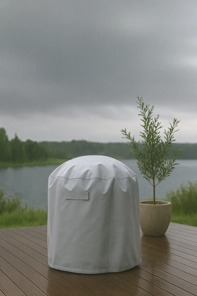 Klas runde Schutzhülle in Ø 90 cm, im Wohnraum