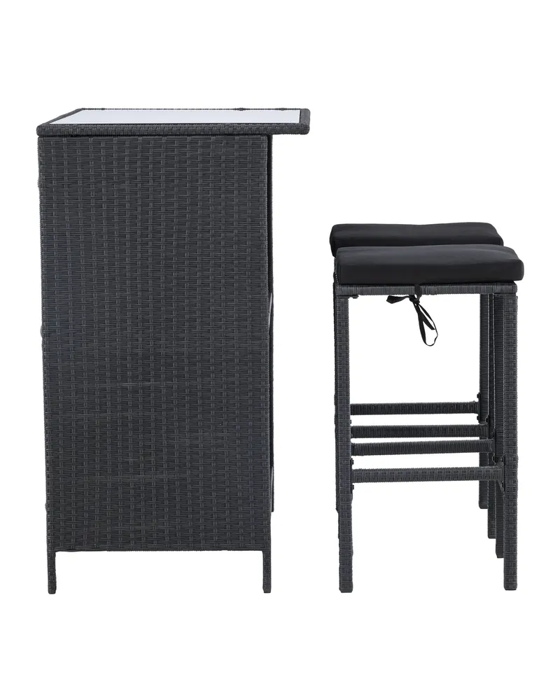 Knock Balkonset mit Bartisch und zwei Barhockern, Ansicht 4