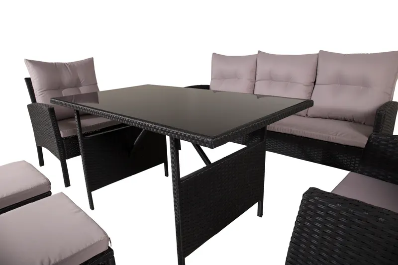 Knock Gartenlounge mit Esstisch und Hockern, Ansicht 4