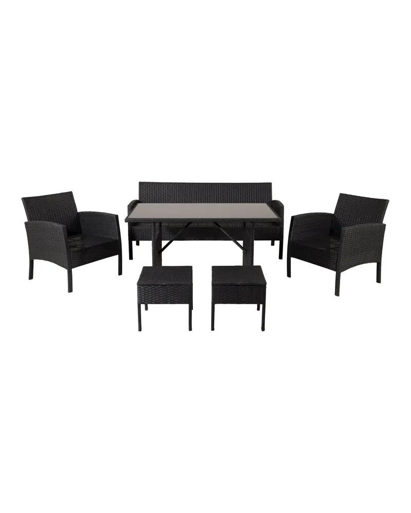 Knock Gartenlounge mit Esstisch und Hockern, Ansicht 6