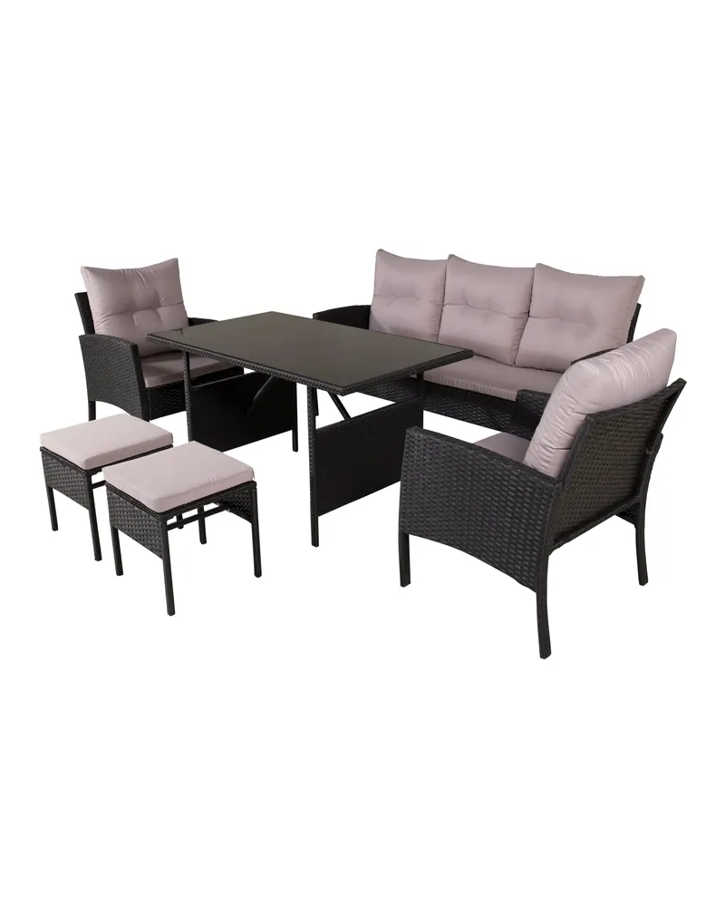 Knock Gartenlounge mit Esstisch und Hockern, Ansicht 2