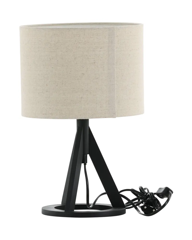 Kona Tischlampe mit Dreibein aus Kautschukholz in 25 × 38 cm, Schwarz, Ansicht 8