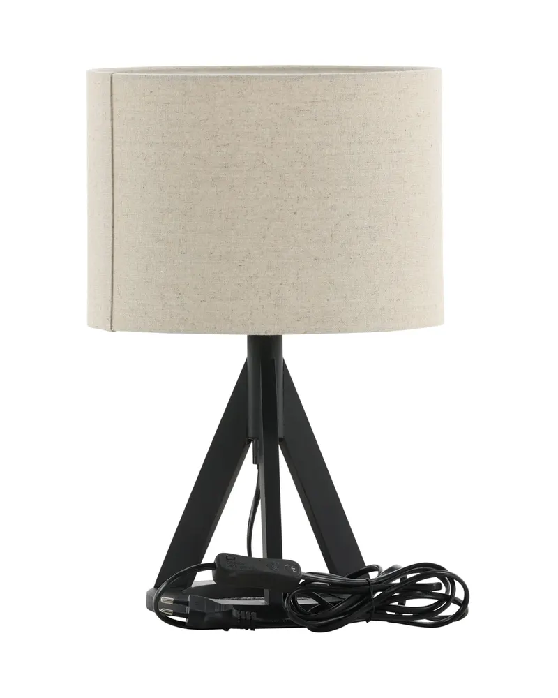 Kona Tischlampe mit Dreibein aus Kautschukholz in 25 × 38 cm, Schwarz, Ansicht 11