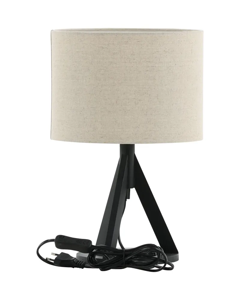 Kona Tischlampe mit Dreibein aus Kautschukholz in 25 × 38 cm, Schwarz, Ansicht 12