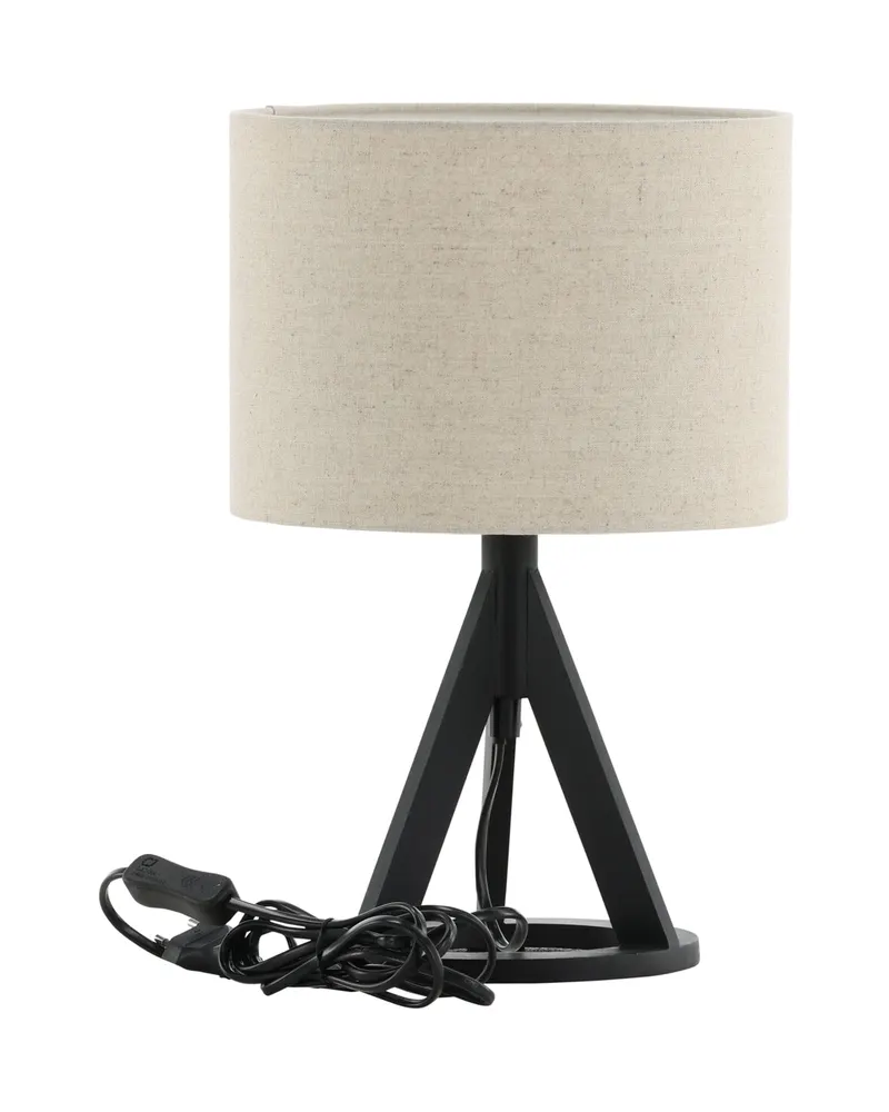 Kona Tischlampe mit Dreibein aus Kautschukholz in 25 × 38 cm, Schwarz, Ansicht 13