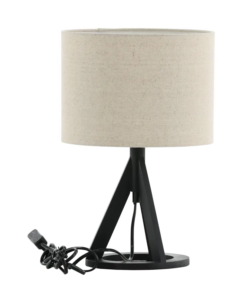 Kona Tischlampe mit Dreibein aus Kautschukholz in 25 × 38 cm, Schwarz, Ansicht 14