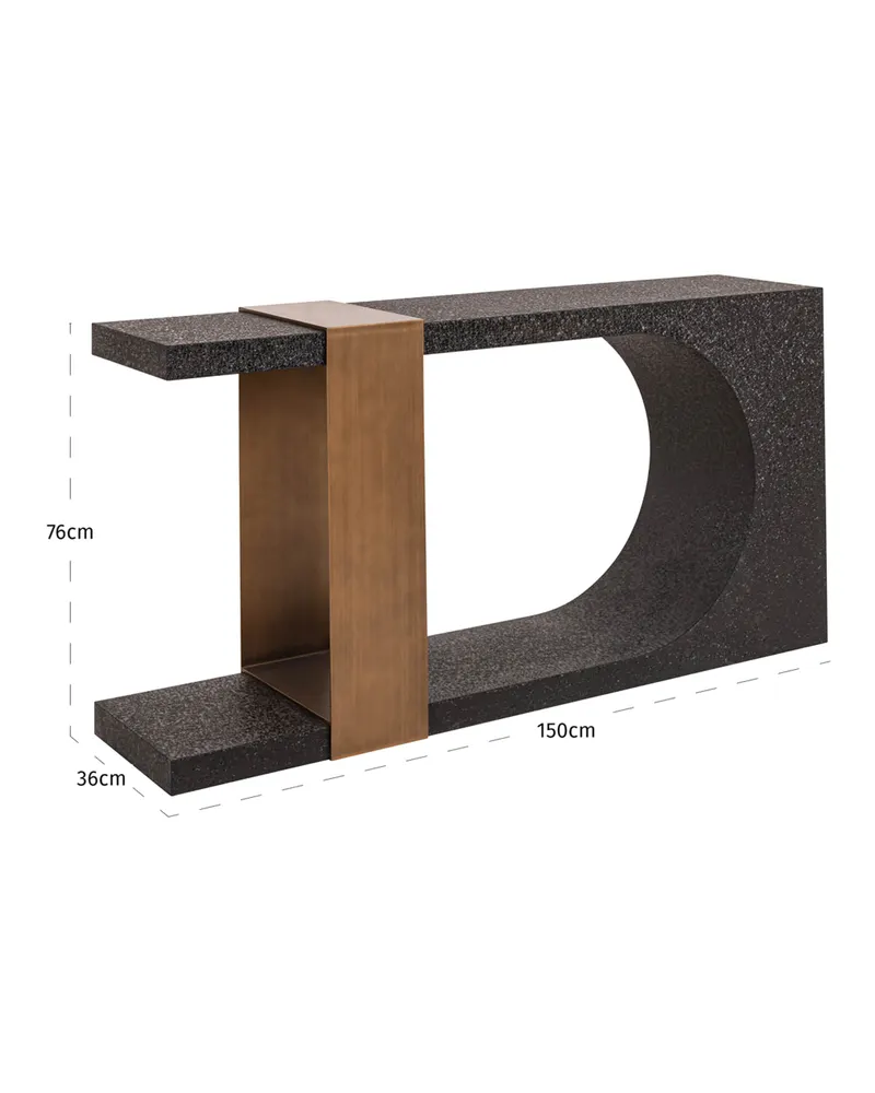 Konsolentisch Alexander Jones, Schwarz/Goldfarben von Richmond Interiors, Produktansicht 8
