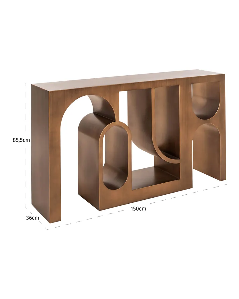 Konsolentisch Alexander Jones, Goldfarben, gebürstet von Richmond Interiors, Produktansicht 7