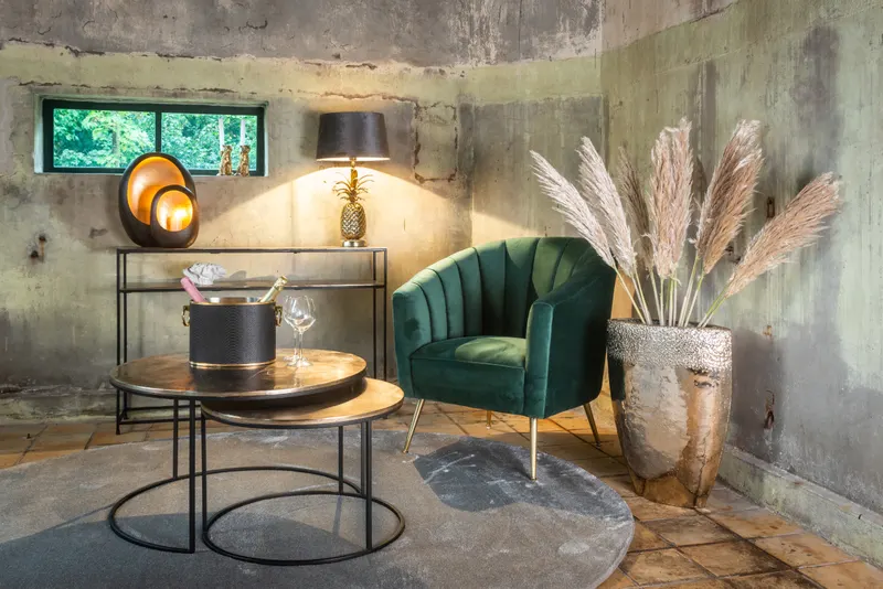 Konsolentisch Chandon, Champagner-Goldfarben von Richmond Interiors, Wohnbeispiel 5, im Wohnraum