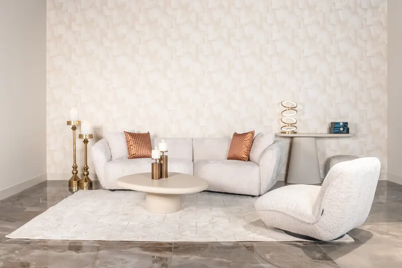 Couchtisch Clayton, Beige, 110 × 90 cm von Richmond Interiors, Wohnbeispiel 5, im Wohnraum