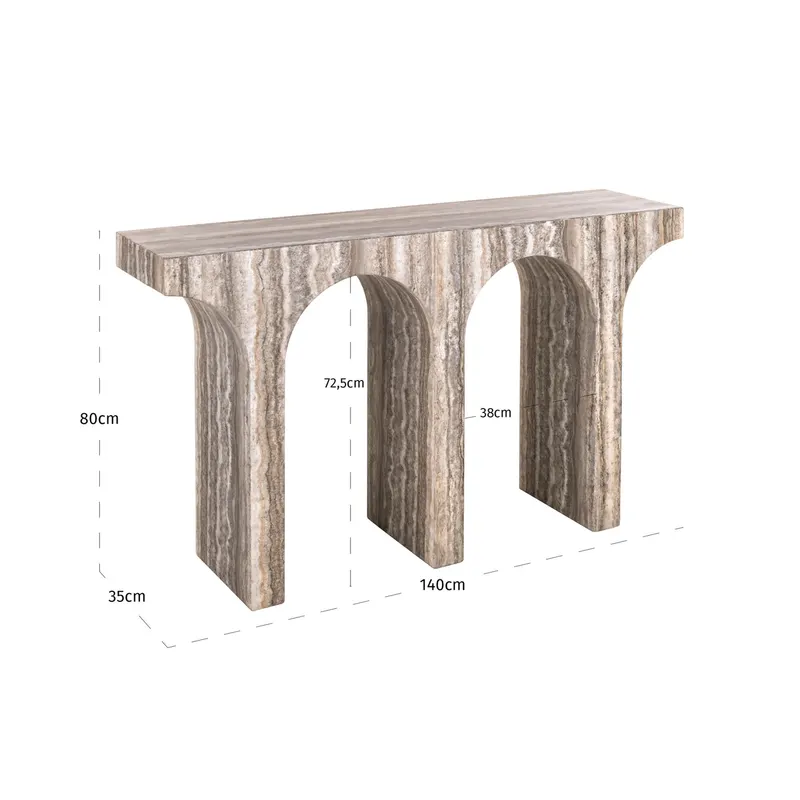 Konsolentisch Dulce, Grau von Richmond Interiors, Maßzeichnung 9