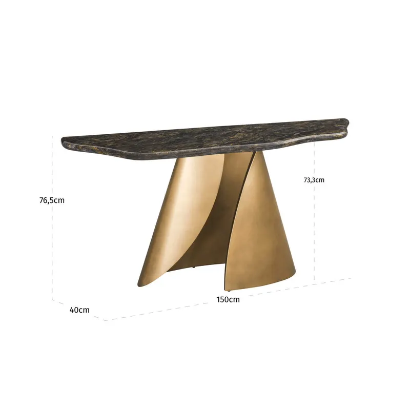 Konsolentisch Goldman, Schwarz von Richmond Interiors, Maßzeichnung 8